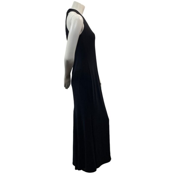 Jump Apparel Maxi Dress Womens Juniors size 14 Black Cutout Neck Slit Side New - Picture 5 of 9